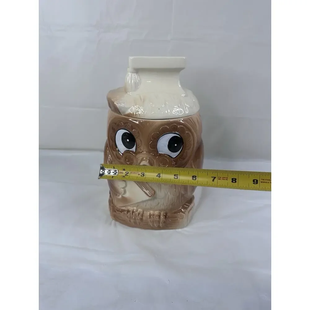 Scholarly Wise Old Owl Cookie Jar MCM Vintage Made in Japan